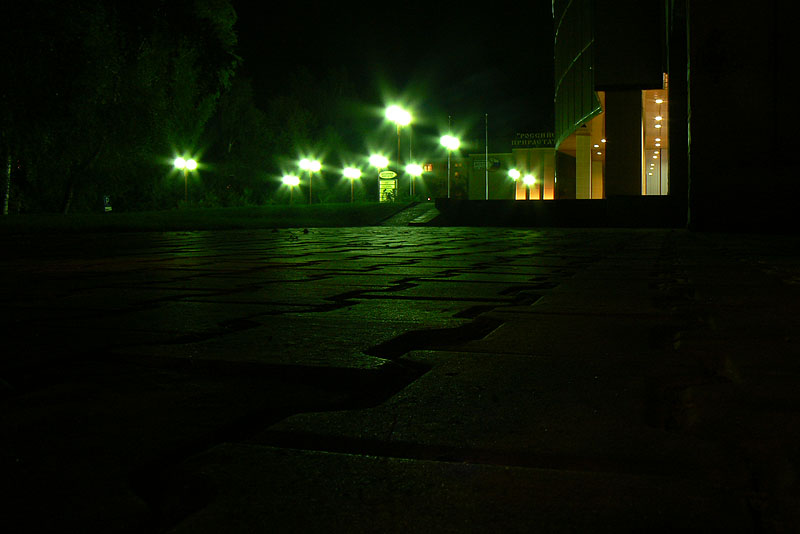 Ночь в Академгородке. Выставочный центр на Золотодолинской